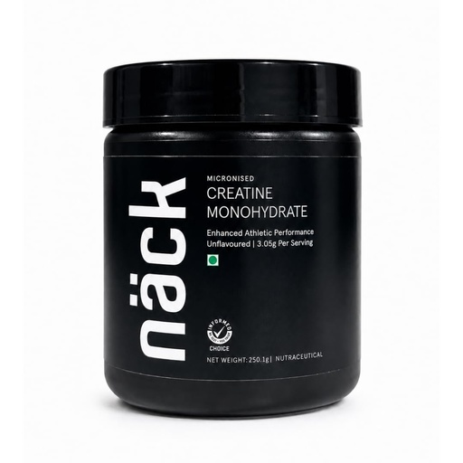 [BRSRAEITCB6A4DQU] Näck Micronised Creatine Monohydrate | 100% Pure | 83 Servings, Unflavoured| International Informed Choice Certified| Boosts Strength, Energy, Recovery| Rapid Absorption| Zero Sugar & Calories| 250gms