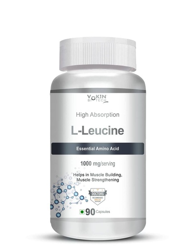 [BRSW2HYCCAIA4CQY] Vokin biotech L- Leucine – Supports muscle Building, Muscle Strengthening – 1000mg (90 Capsules)