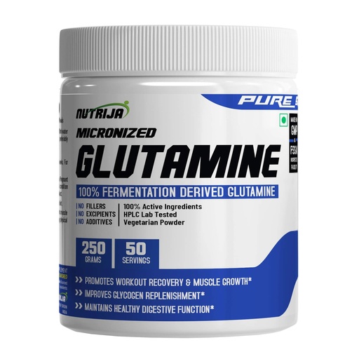 [BRSWYZT5CUCGOCLU] NutriJa L-Glutamine Powder 250g | 100% Pure Unflavored Amino Acid Supplement | L-Glutamine 5000mg Per Serving | Post Workout Recovery & Muscle Support