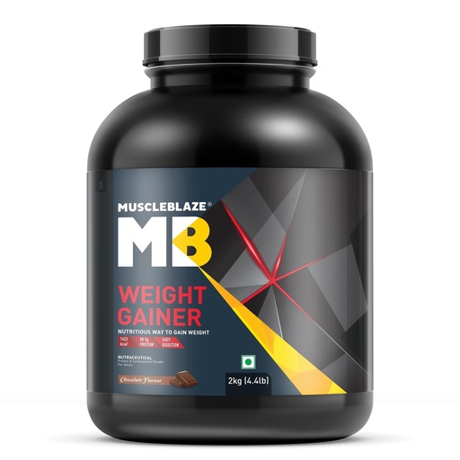 [BRSW2ZIRCJYQ2G36] MuscleBlaze Weight Gainer Powder, Chocolate, 2kg (4.4lbs)