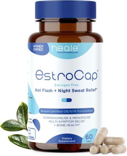 [BRSROHANPMIAMGY4] Estrocap Menopause Supplements for Women by Heale Health - Menopausal Relief Vitamins for Hot Flashes and Night Sweats - Helps Maintain Bone Health & Mood Support - Valerian Root & Black Cohosh