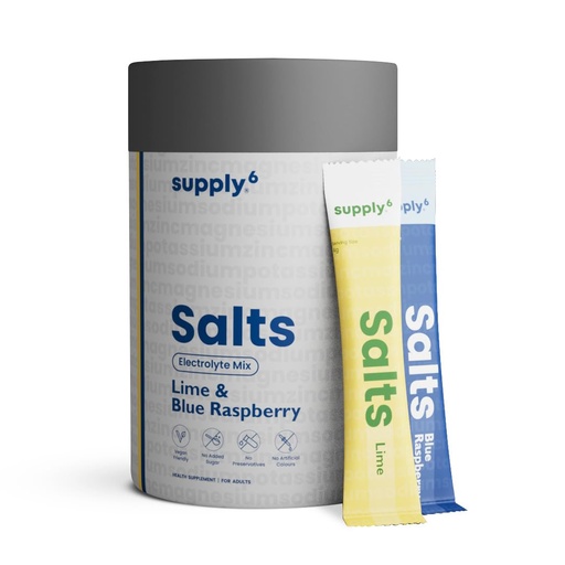 [BRSRAALRAABAI2TG] Supply6 Salts | Electrolyte Mix | Zero Added Sugar | Sodium, Potassium, Magnesium, Zinc & Fiber | Keto Friendly, Vegan Friendly, No Preservatives (36 Servings, Mix Variety Pack)