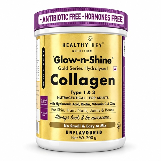 [BRSWGAYCA4PRMD3D] HealthyHey Collagen Powder for Skin, Hair & Nails, Unflavoured, 200g