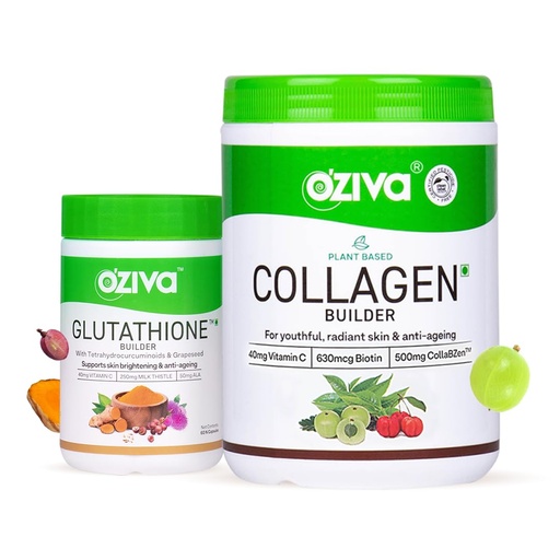 [BRSROAYDCF4BYHT6] OZiva Plant Based Collagen Classic Supplement 250 g and OZiva Plant Based Glutathione Builder 60 Vegetarian Capsules