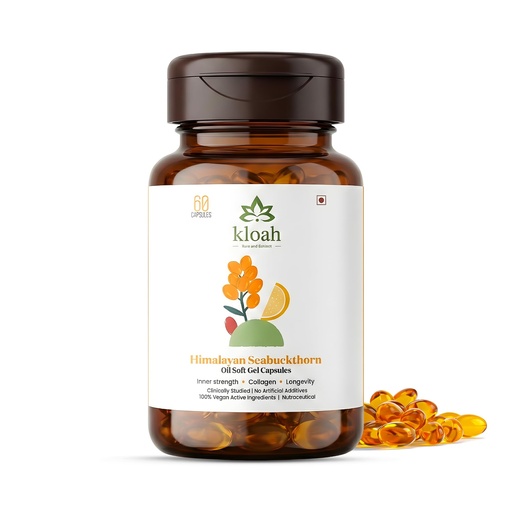 [BRSRGZD5C4OQY2DU] Sea Buckthorn Oil Capsule (60 Count) | Omega 7 | High Potency Omega 3, 6, 9