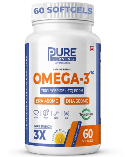 [BRSRAEAFAABAECT2] rTG Omega 3 Fish Oil Triple Strength, 60 Softgels