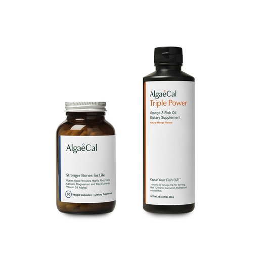 [BRSRM2YCAUIBSCY7] AlgaeCal Bundle - Plant Based Calcium Supplement with Vitamin D3 for Bone Health & Strength & Triple Power Omega-3 Fish Oil Natural Liquid Emulsion with EPA & DHA, Curcumin, Astaxanthin