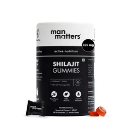 Man Matters Pure Shilajit/Shilajeet Gummies with Lab-Tested Fulvic Acid & KSM 66 Ashwagandha | Boosts Fitness, Improves Energy Levels & Helps Manage Stress | Pack of 60