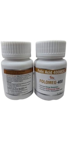 [BRSREEALAABBMA37] Folomeg-400 Folic Acid Supplement, 400 MCG