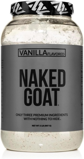 [BRSRAZAZAQFROFLV] NAKED Goat Vanille Protein Powder - Weide Fed Goat Whey Protein Pulver aus Small-Herd Dairies - Nur 3 Inhaltsstoffe - GMO Free, Soy Free - All Natural - 23 Gramm Protein - 25 Portionen
