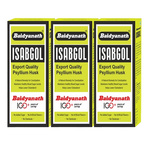 [BRSWKHYNBQOGK2IU] Baidyanath Isabgol - Psyllium Husk Powder - 100gm (pack of 3) | Effectively Relieves Constipation | Fibre Supplement For Digestion