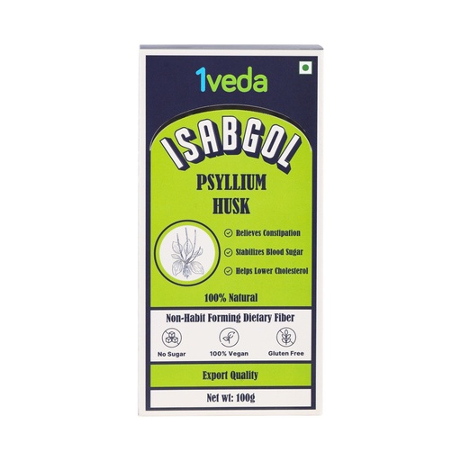 [BRSRGFILDMMBACLV] Isabgol Psyllium Husk Powder 100g | Natural Fibre Supplement for Healthy Digestion & Regular Bowel Movement | Sugar Free | Gluten Free | Vegan