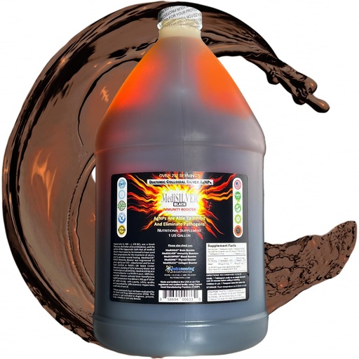 [BRSW2BITBEMA2AIY] MediSILVER Black Immunity Booster Diatomic True Colloidal Silver AgNP Nutrient - 1 Gallon in Opaque Plastic Jug