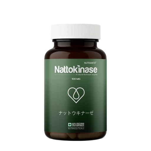 [BRSREFD4O4IQECLU] Nattokinase supplement by Nutramito, 100mg (2000 FU), 60 Vegetarian Capsules, Natural Enzyme Supplement for Heart Health, GMP Certified Supports Heart Health & Smooth Circulation
