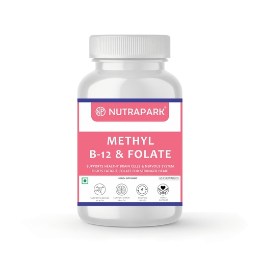 [BRSREFQFOYBGCGTK] Methyl B12 & Folate Vitamin Supplement, 100 Chewables