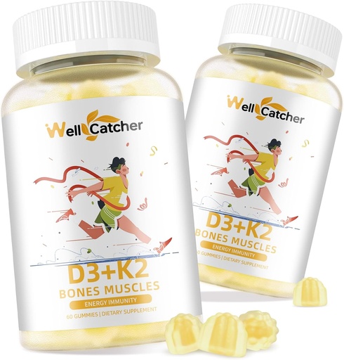 [BRSRAEABO4FAIEI7] Vitamin D3 K2 Gummies - Vitamin D3 5000IU K2 (MK-7) 120mcg Supplements with Vitamin B Complex Sugar Free for Adults Kids Supports Bone Teeth Strength Immune Mango Flavor 60 Counts 2 Packs