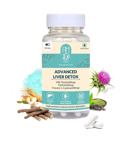 [BRSREHT3OR7BY2TV] Advanced Liver Detox Supplement – (60 Capsules) | Milk Thistle, TUDCA, NAC, Glutathione, L-Ornithine L-Aspartate, Triphala & Green Tea | Liver Cleanse, Ayurvedic + Nutraceutical
