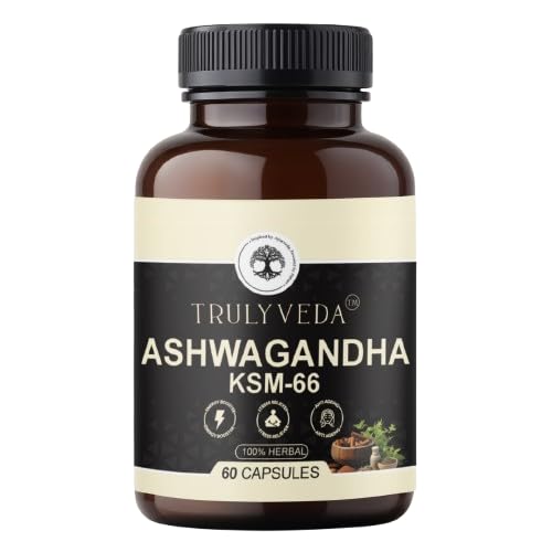 [BRSRABL5OQAQ2HY7] TrulyVeda Aswagandha KSM-66 Capsules | Clinically Proven 100% Pure Root Extract | 60 Capsules