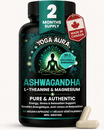 [BRSREGD5DMCGEE35] Pure Ashwagandha 6000 mg- 200mg,L-theanine 200mg, Magnesium Bisglycinate 75mg Per Capsule | High Potency , Expert Formulated | Resistance to Stress, Promote Relaxation, Energy, Memory Enhancement, Sleep Aid & Rejuvenative Tonic