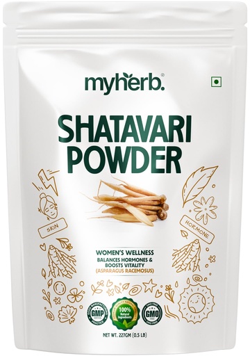 [BRSWYHYNOB6RYF3Z] MYHERB 100% Natural Organic Shatavari Powder (Asparagus racemosus) || 227 Gm/0.5 Lbs || Promotes Vitality and Strength || For Men & Women