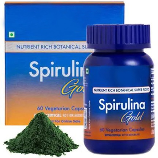 [BRSRGHD3OAIQECY4] Spirulina Gold Nutrient Rich Botanical, 60 Vegetarian Capsules