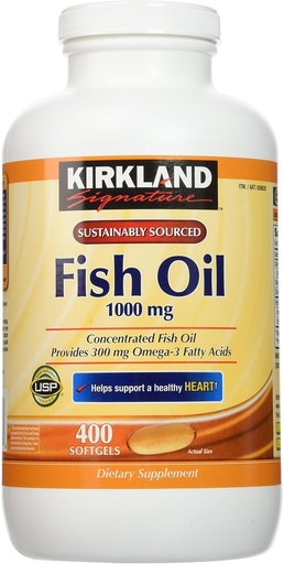 [BRSWIZ36OF4RE3I7] Kirkland signature Natural Fish Oil Concentrate with Omega-3 Fatty Acids - 400 Softgels (Pack of 2)