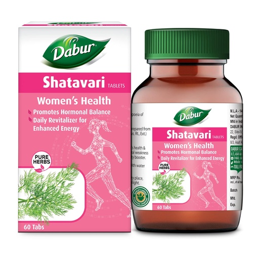 [BRSW2BQLABYR4AI3] Dabur Shatavari Tablets | Women's Wellness | Hormonal Balance Supplement - 60 tablets