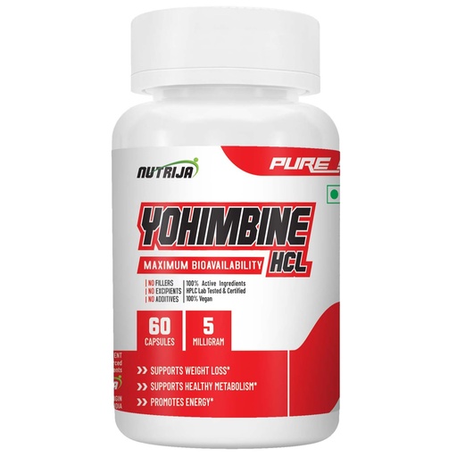 [BRSWGAIOPIBGMAY7] NutriJa -Yohimbine Hcl 5 Mg Capsules -Pack Of 60 Capsules,1 Count