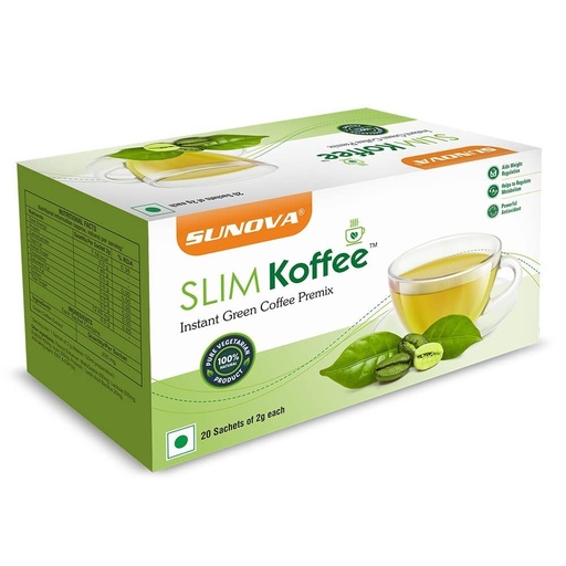 [BRSRMHQTAF6Q2D3D] Sunova Slim Koffee - Instant Green Coffee Premix - Powerful Antioxidant, Aids Weight Regulation
