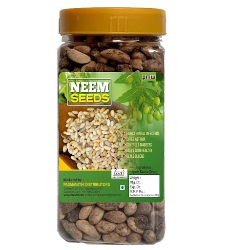 [BRSWG2YBOIHAGETF] Pmw Neem Seeds - Jar Pack - (Vepa Ginjalu, Azadirachta indica) for Health Benefit (100g)