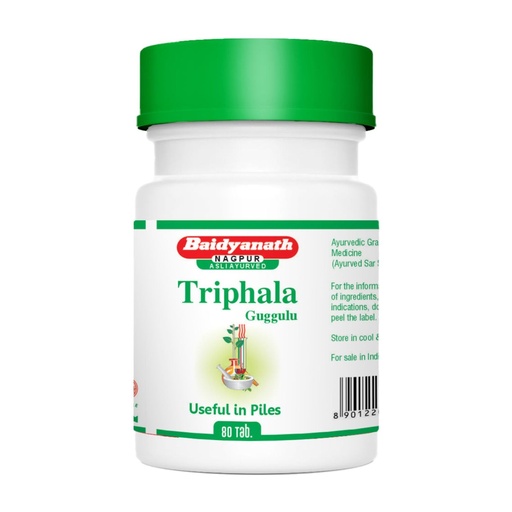 [BRSRGHYRCMCQGHQ4] Baidyanath Asli Ayurved Triphala Guggulu Tablets 80 Nos Jar