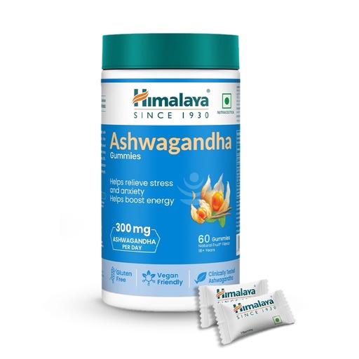 [BRSRGAQRCQCRGHTX] Himalaya KSM-66 Ashwagandha Gummies | Helps Relieve Stress and Anxiety | Helps Boost Energy | Supports Cortisol Levels |Clinically Proven | Vegan Friendly | 60 Gummies
