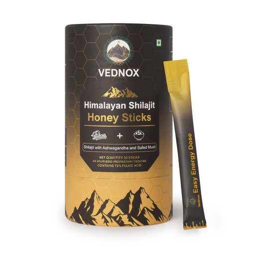 [BRSRGHA2OIHBG3D2] Shilajit Honey Sticks - 30 Count | 75%+ Fulvic Acid With Ashwagandha & Safed Musli | Natural Immunity, Energy, Stamina Booster | 400mg Pure Shilajit with Organic Honey | Lab Certified, 100% Ayurvedic | No Sugar Adulteration & Additives