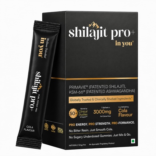 [BRSRYYATBN7WCFA7] Shilajit Pro+™ in you | Patented Himalayan Shilajit PrimaVie® & Clinically Proven KSM-66® Ashwagandha Nutrition | Pro Energy, Pro Strength, Pro Focus & Pro Vitality | Full Clinical Dose | Cola Flavour