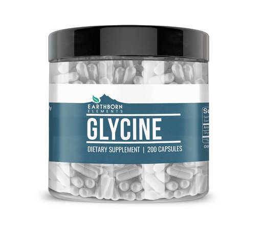 [BRSWYZABOV6QI3I3] Earthborn Elements Glycine 200 Capsules, Pure & Undiluted, No Additives