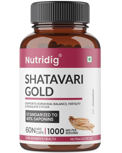[BRSREFA6OYHBYELD] Shatavari Extract Capsules – High-Potency 40% Saponins | Supports Female Hormonal Balance, Energy & Wellness | Nutridig Herbal Supplement – 60 Capsules