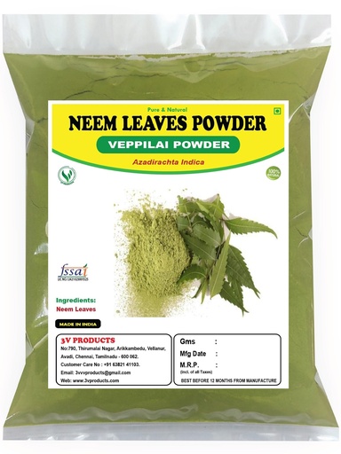 [BRSWYFD2AQOW2FA6] 3V Products Neem Leaves Powder 100g | Veppilai Powder (Pack of 1)