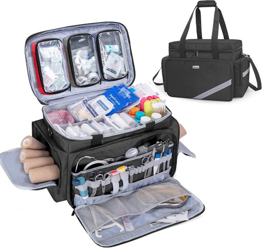 Trunab First Aid Bag Boş, Professional Tibb Bag Emergency Responder Travma Çanta Daxili Bölmə və Anti-Slip Alt, EMT, EMS, Paramedics üçün ideal
