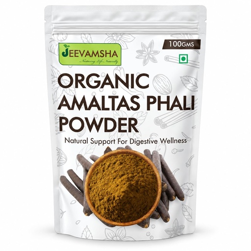 [BRSREAQRAUIRQEQU] Amaltas ki Phali Powder – 100G Organic Natural & Pure – Ayurvedic Herbal for Detox & Hair Care & Skin Health