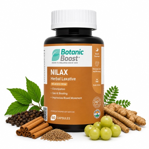 [BRSREHYPOIAQOFDV] Nilax Constipation Relief & Bowel Support Capsules – Indian Senna & Triphala Herbal Laxative for Gas, Bloating, Digestive Comfort, Gut Health & Regularity – 60 Capsules