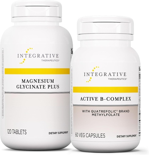 [BRSRAYI3DEOR42TJ] Integrative Therapeutics Bundle with Active B-Complex, 60 Capsules & Magnesium Glycinate Plus, 120 Tablets - Active B-Complex to Support Energy Metabolism* - Support Brain Health, Heart Health & Nerve