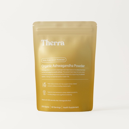 [BRSRGYD3OACBAYL3] Therra Ashwagandha Powder 250g | 100% Organic & Pure Indian Ashwagandha | Naturally Dried | Helps Reduce Anxiety | Supports Energy, Strength, Vitality & Stress Management | Vegan | Certified Non-GMO