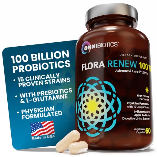 [BRSWGZI2BFYWKC3X] 100 Billion Probiotics - 15-Strain Probiotic for Women & Men, DRCaps Delayed Release, Prebiotics, L-Glutamine, Apple Pectin, Gut Lining Support, Shelf Stable, Non-GMO, 60 Vegan Capsules for Adults