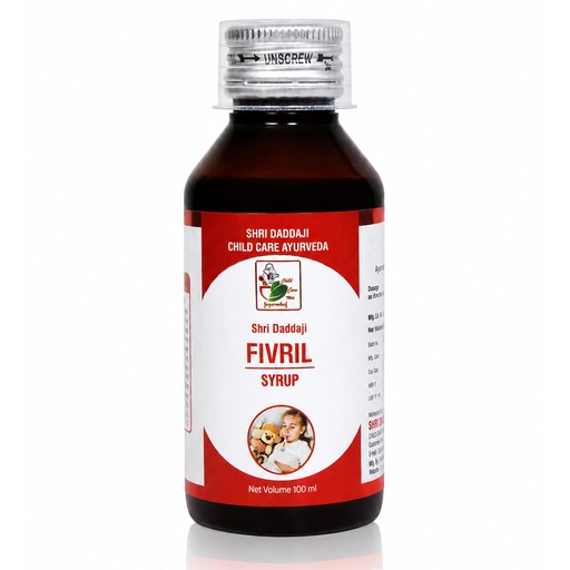 [BRSRGFDQOYFWMCLH] Shri Daddaji FIVRIL Syrup 100 ml | Ayurvedic Fever & Immunity Support Syrup for Children | Helps in Viral Fever, Cold & Body Ache | Natural Immune Support | GMP Certified