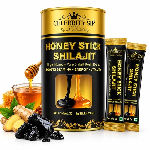[BRSRGBQECMDQIC3Z] GVSK Shilajit Honey Sticks with Fulvic Acid & Minerals, Natural Honey Based Wellness Supplement for Men & Women, 30 Sticks, 8g Each, 240g