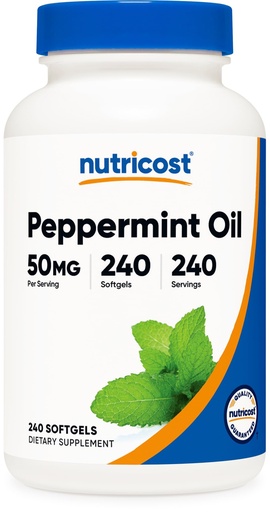 [BRSRA2T4OEJRY335] Nutricost Peppermint Oil Softgels (240 SFG) (50 MG) - Gluten Free, Third Party Tested and GMO Free