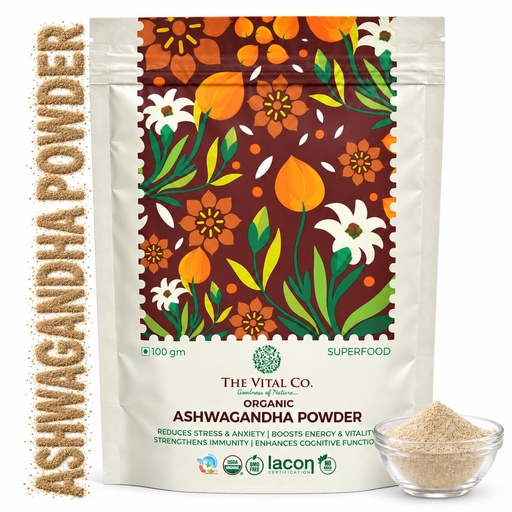 [BRSRGAQDO4FGCA3B] Ashwagandha Powder 100g | Organic Ashwagandha Root Powder | Withania Somnifera Churna for Stress Relief Sleep Energy & Stamina | Herbal Adaptogen for Men & Women