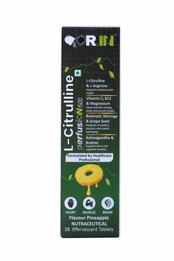 [BRSRGCA6A4FGCELJ] DR.IN L-Citrulline 1000mg L-Arginine 500mg Effervescent Tablets, 15ct