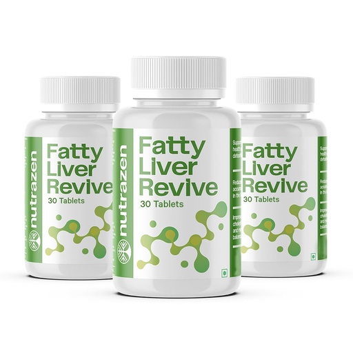 [BRSREYI5CMOR633A] Nutrazen Fatty Liver Revive Supplement - Pack of 3, 90 Tablets