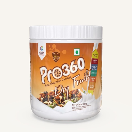 [BRSWYEA6CR4GOYLB] Pro360 Dry Fruits Protein Powder with Natural Dry Fruits with Immunity Boosters - Zinc, Vitamin C, Vitamin D 250g Pack
